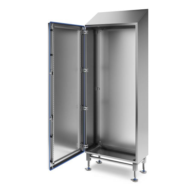 Hygienic Compact Sloped Roof Cabinet - 71'' Height Modular, Single Door, Fully Enclosed, IP69K