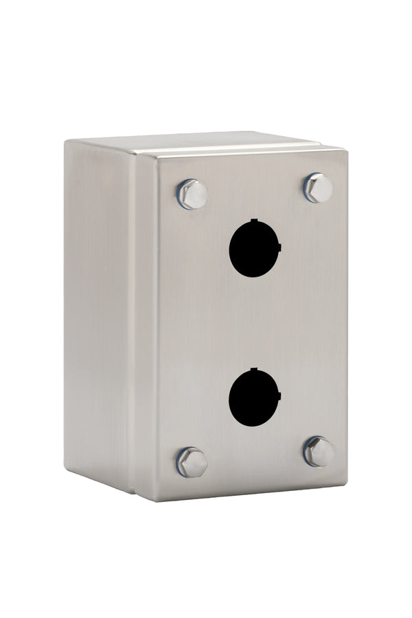 SHROUD Series - Recessed Gasket IP69K NEMA 4X Stainless Steel Push Button Boxes - 2 Hole