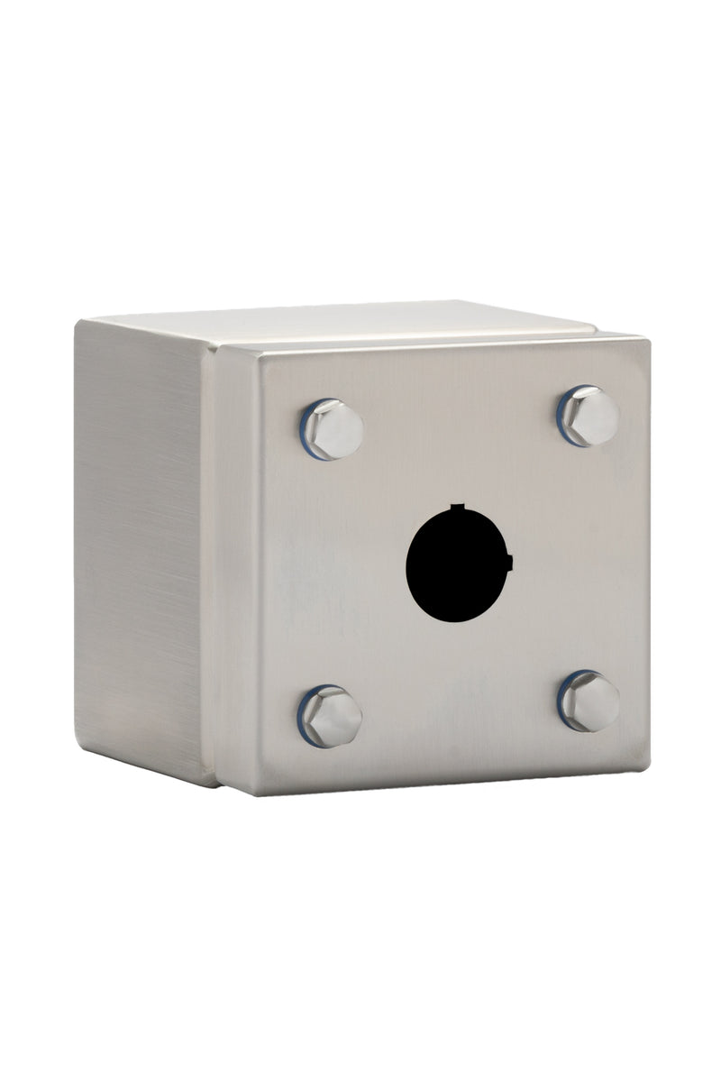 SHROUD Series - Recessed Gasket IP69K NEMA 4X Stainless Steel Push Button Boxes - 1 Hole