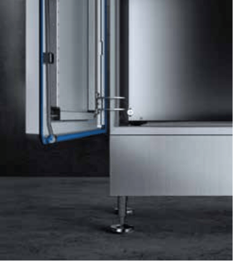 Internal View of Sanitary Single Door Free-Standing Enclosure  NEMA 4X IP69K Stainless Steel