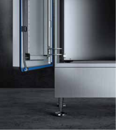 Gasket and Hinges on Sanitary Double Door Free-Standing Enclosure  NEMA 4X IP69K Stainless Steel