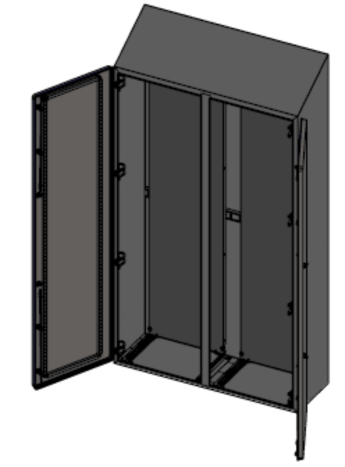 Sanitary Double Door Free-Standing Enclosure  NEMA 4X IP69K Stainless Steel